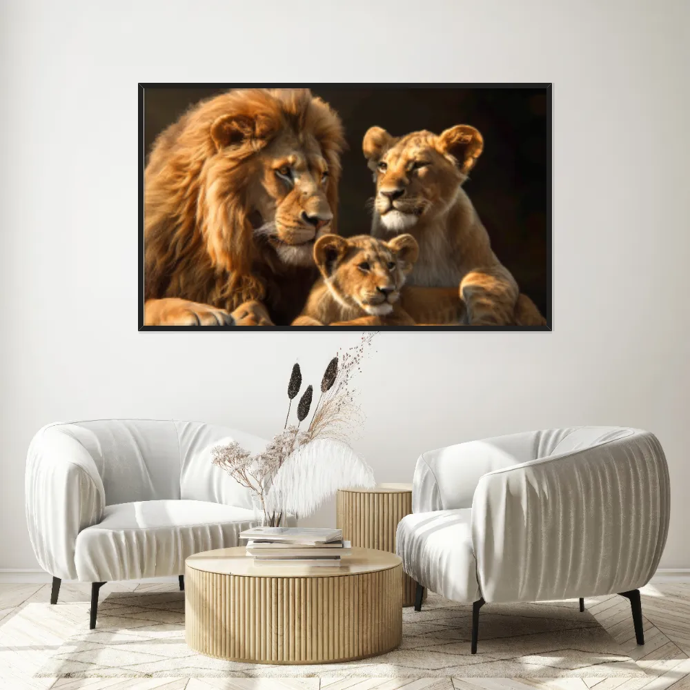 Quadro Decorativo Família Leão