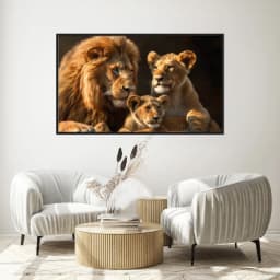 Quadro Decorativo Família Leão