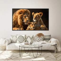 Quadro Decorativo Família Leão