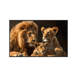 Quadro Decorativo Família Leão