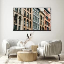 Quadro Decorativo Prédios Antigos Coloridos