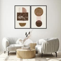 Kit Quadros Decorativos Abstrato Boho