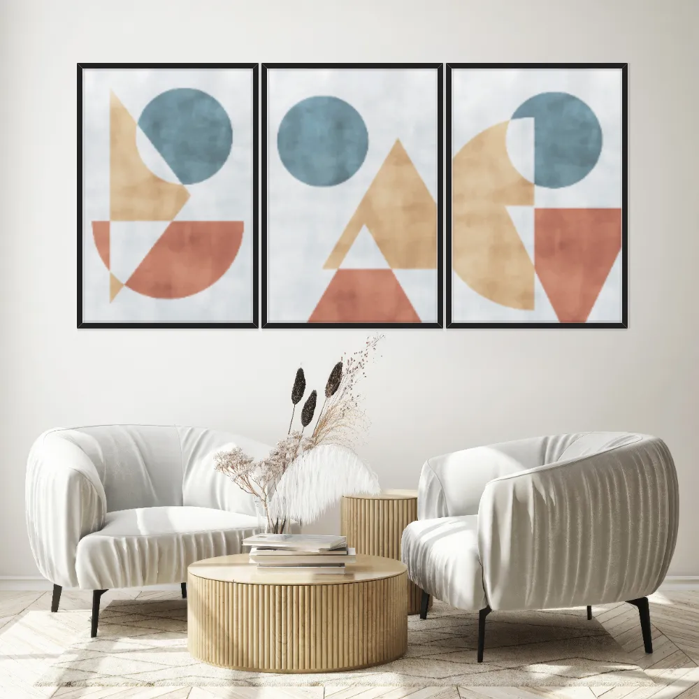 Kit Quadros Decorativos Formas Geométricas