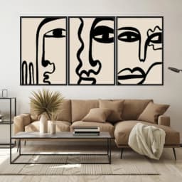 Kit Quadros Decorativos Linhas E Formas