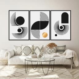 Kit Quadros Decorativos Linhas E Formas