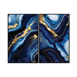 Kit Quadros Decorativos Mármore Azul