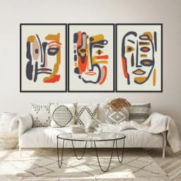 Kit Quadros Decorativos Linhas E Formas