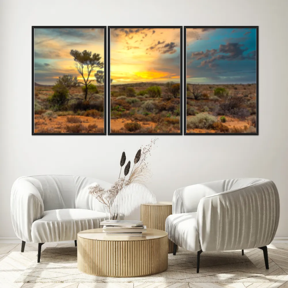 Kit Quadros Decorativos Pôr Do Sol