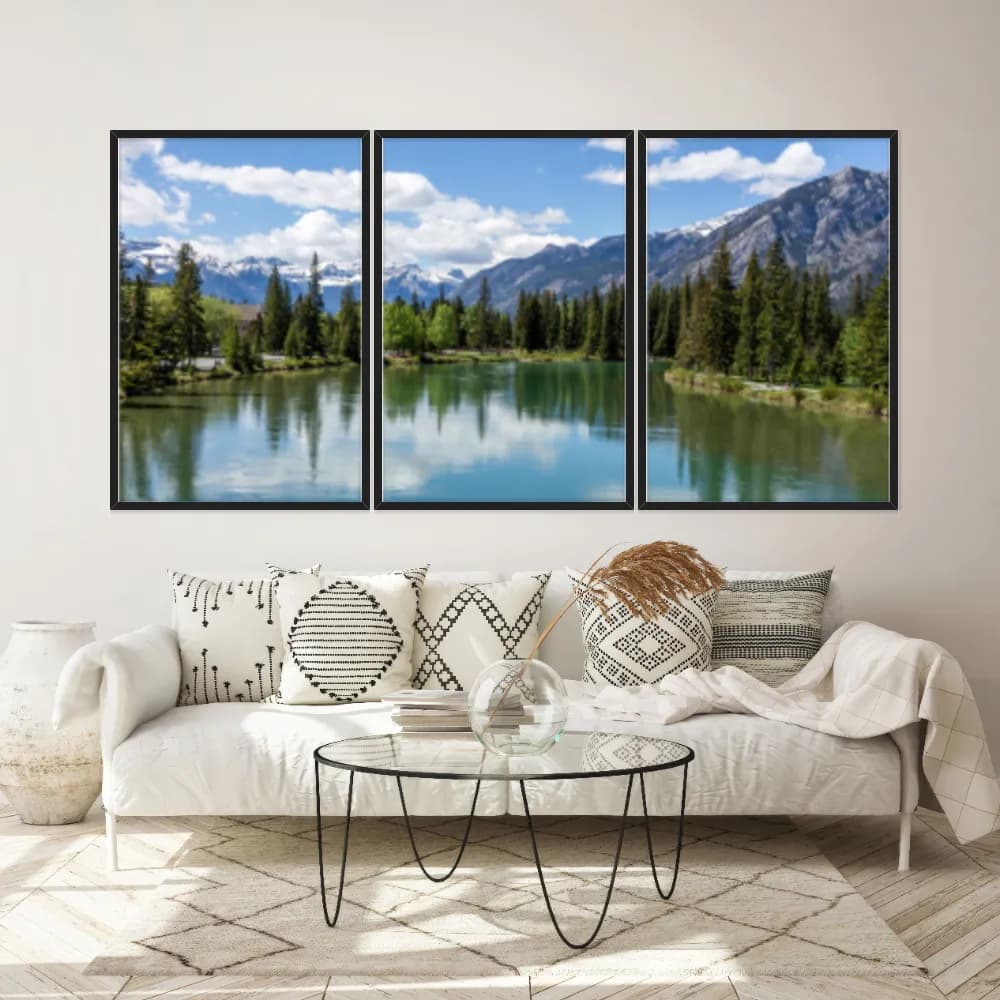 Kit Quadros Decorativos Lago E Montanha