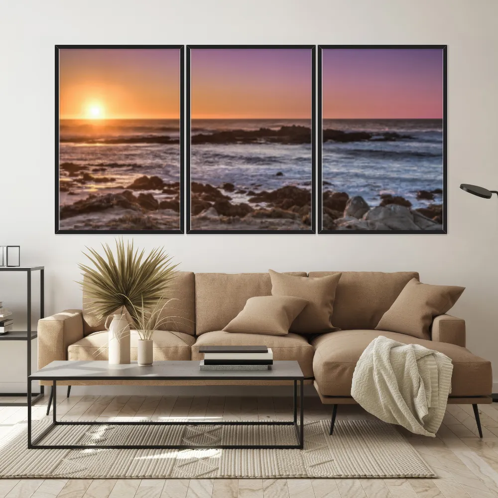 Kit Quadros Decorativos Pôr Do Sol