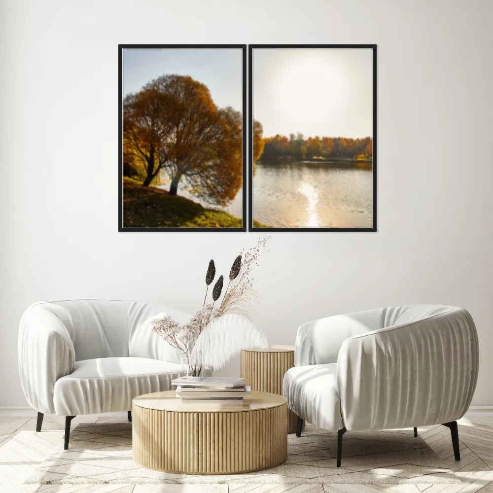 Kit Quadros Decorativos Árvore Amarela