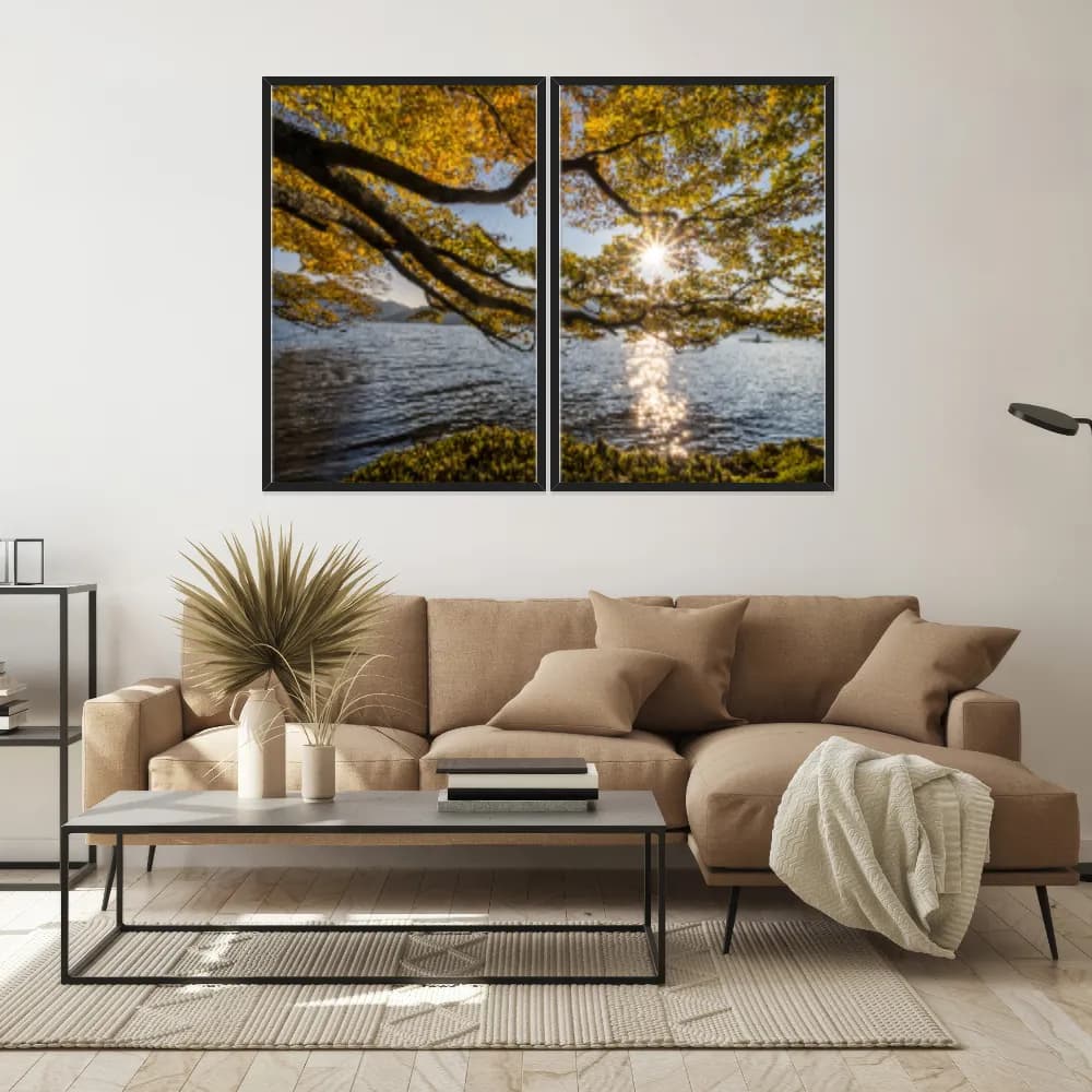 Kit Quadros Decorativos Árvore Amarela
