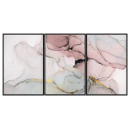 Kit Quadros Decorativos Mármore Rosa