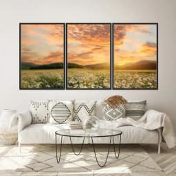 Kit Quadros Decorativos Pôr Do Sol