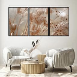 Kit Quadros Decorativos Folhas Secas