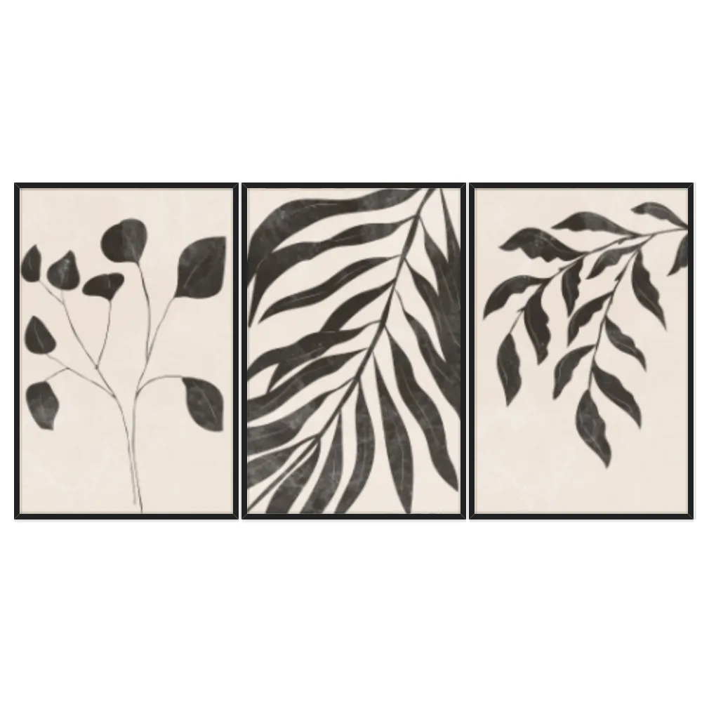 Kit Quadros Decorativos Planta Abstrata