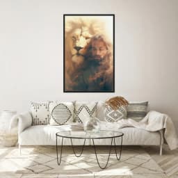 Quadro Decorativo Leão E Jesus