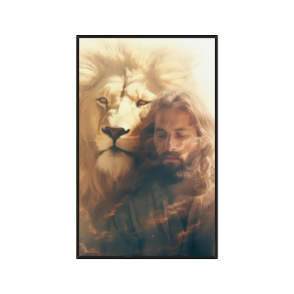 Quadro Decorativo Leão E Jesus