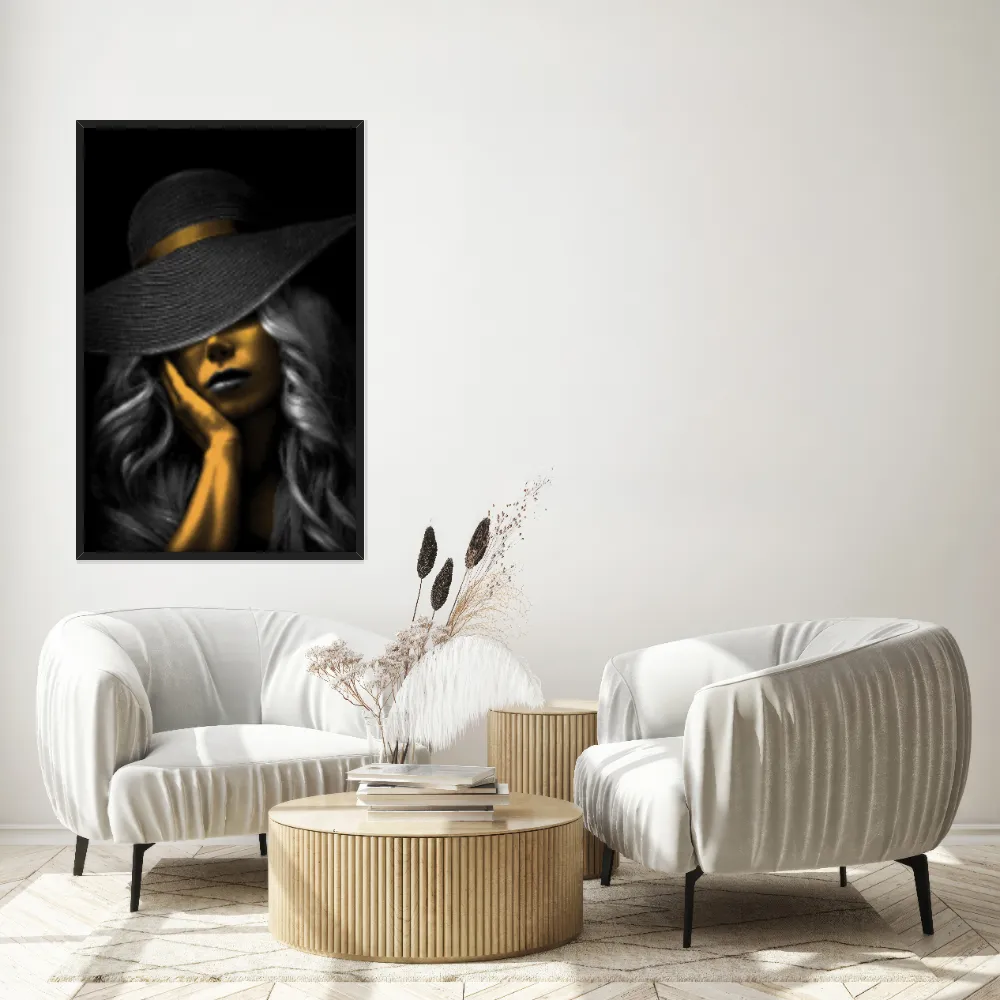 Quadro Decorativo Mulher De Preto