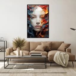 Quadro Decorativo Mulher Com Tinta