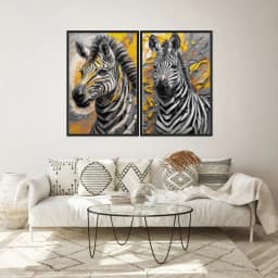 Kit Quadros Decorativos Zebra