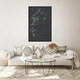 Quadro Decorativo Leão Em Preto