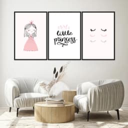 Kit Quadros Decorativos Princesa E Olhos