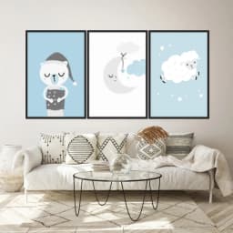 Kit Quadros Decorativos Urso E Ovelha