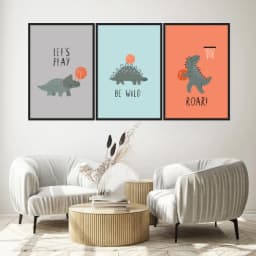 Kit Quadros Decorativos Dinossauro