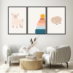 Kit Quadros Decorativos Ovelhas E Peças