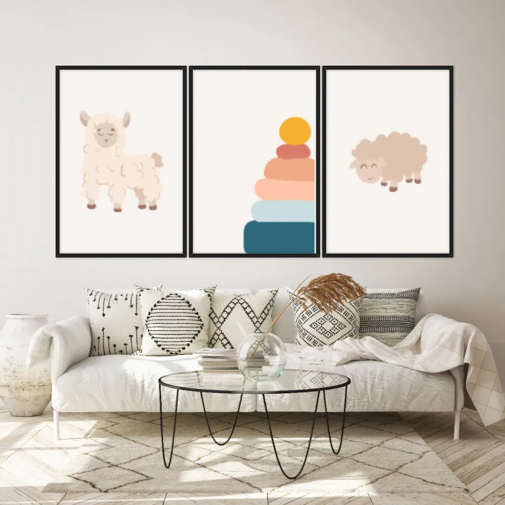 Kit Quadros Decorativos Ovelhas E Peças