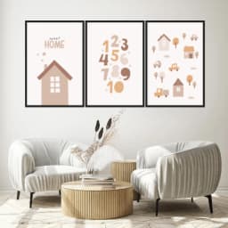 Kit Quadros Decorativos Casinha E Números