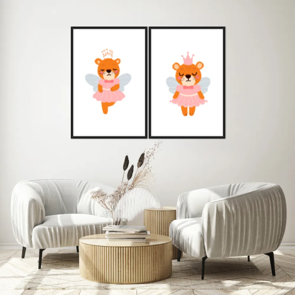 Kit Quadros Decorativos Ursas Fadinhas