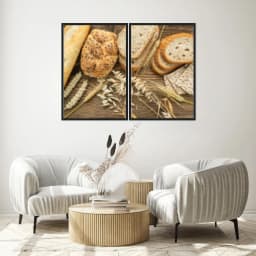 Kit Quadros Decorativos Pães