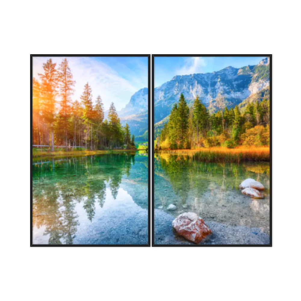 Kit Quadros Decorativos Lago E Montanha