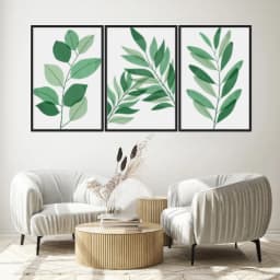Kit Quadros Decorativos Planta Abstrata