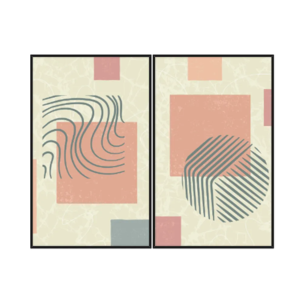Kit Quadros Decorativos Figuras Geométricas