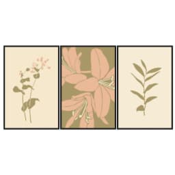 Kit Quadros Decorativos Planta Abstrata