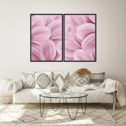 Kit Quadros Decorativos Flor Rosa