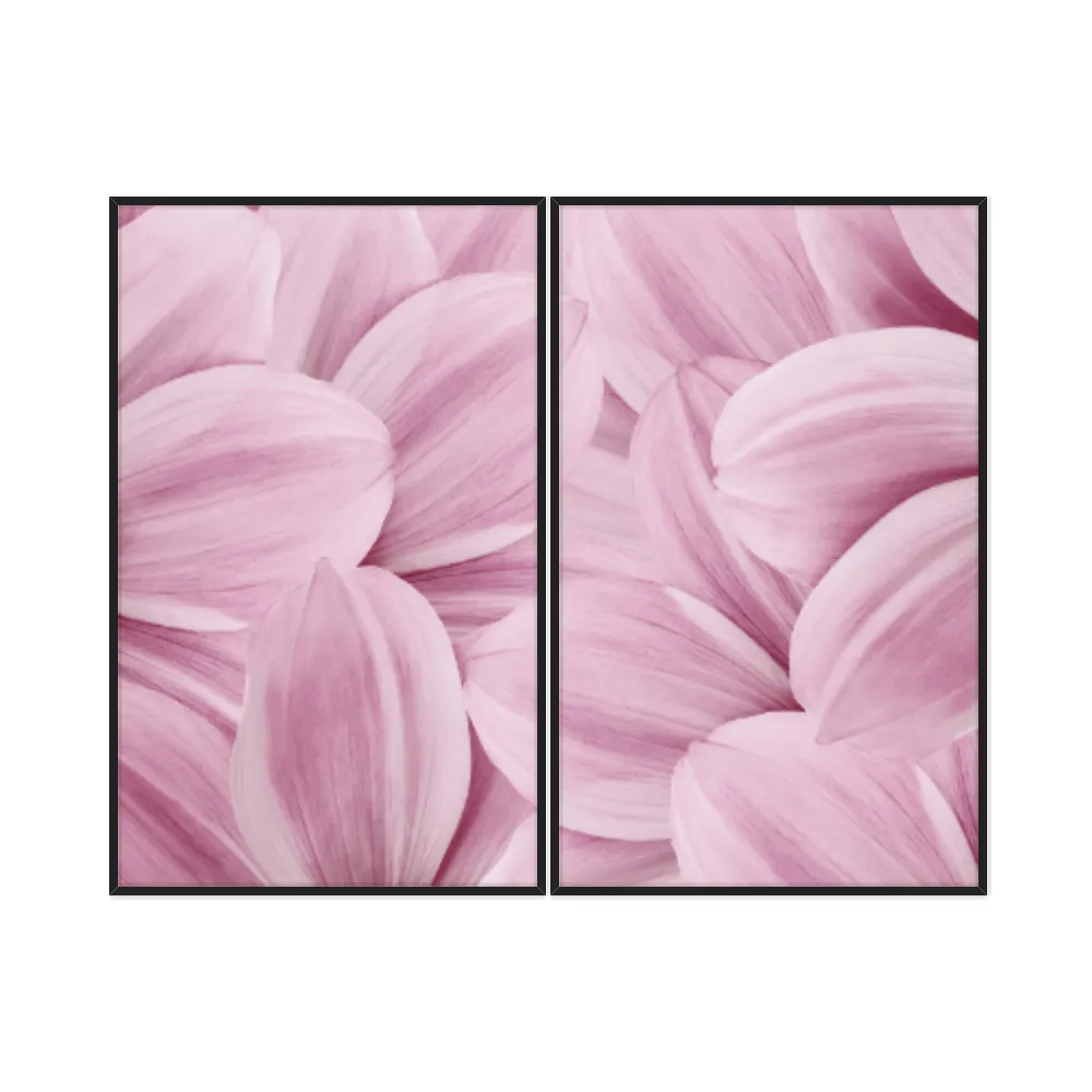 Kit Quadros Decorativos Flor Rosa