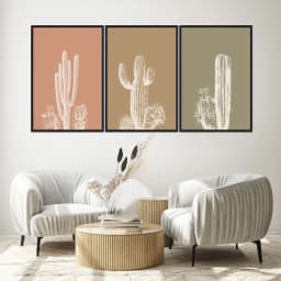 Kit Quadros Decorativos Cactos