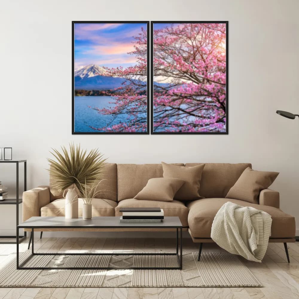 Kit Quadros Decorativos Árvore Rosa