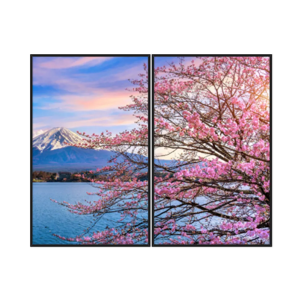 Kit Quadros Decorativos Árvore Rosa