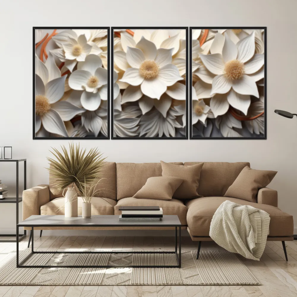 Kit Quadros Decorativos Flor 3D