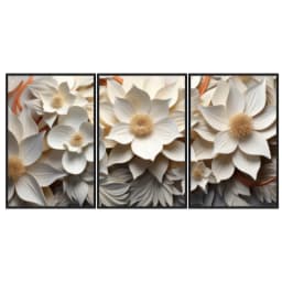 Kit Quadros Decorativos Flor 3D