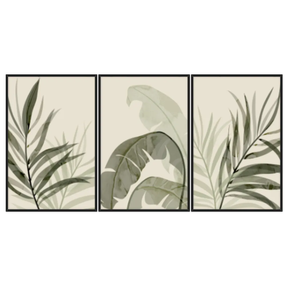 Kit Quadros Decorativos Planta Abstrata