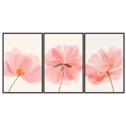 Kit Quadros Decorativos Flor Rosa