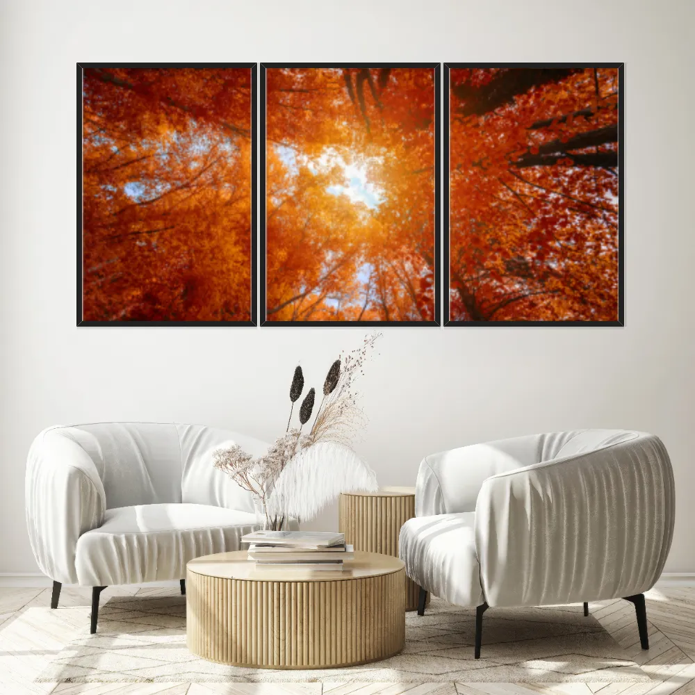 Kit Quadros Decorativos Árvore Laranja