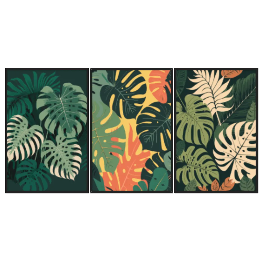 Kit Quadros Decorativos Costela De Adão