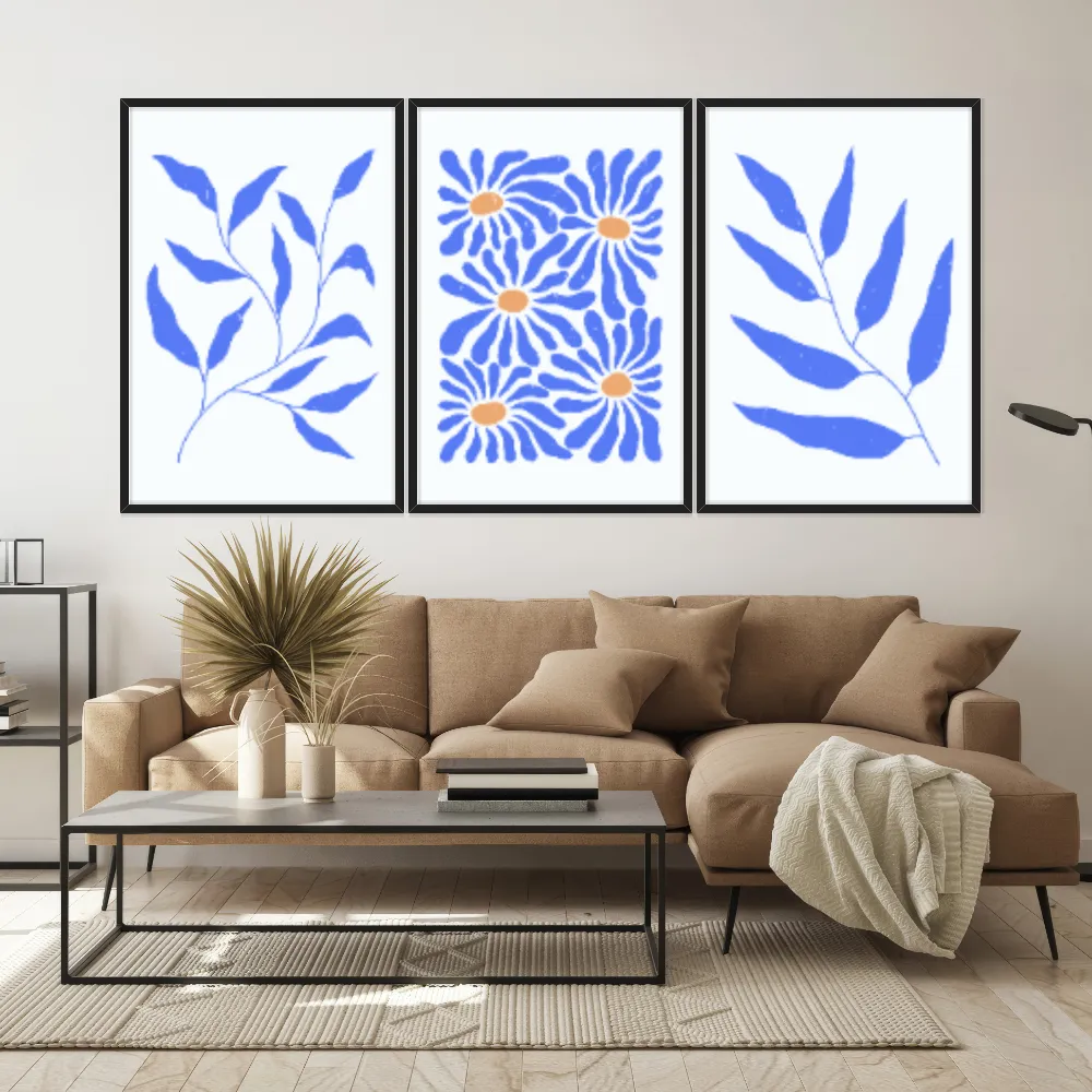 Kit Quadros Decorativos Planta Abstrata
